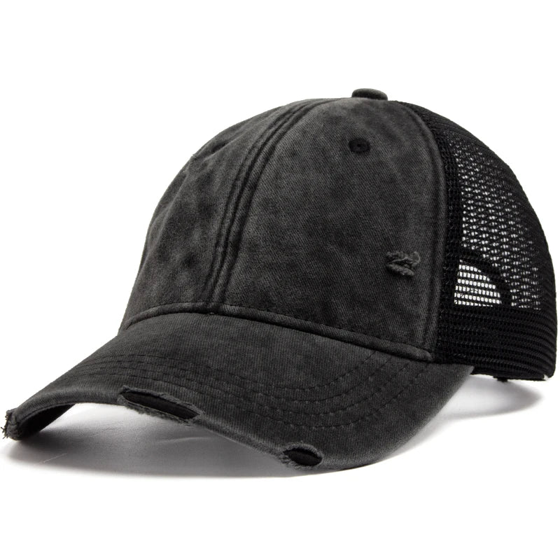 Vintage Mesh Trucker Snapback Baseballkappe – Verstellbare Retro Cap mit atmungsaktivem Netz Design für Damen & Herren