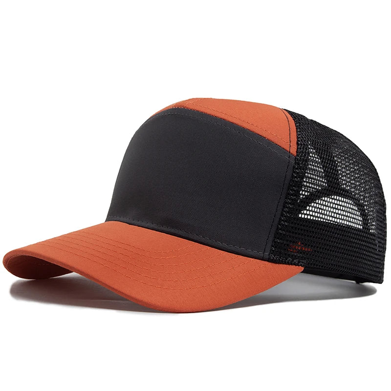 7 Panel Mesh Snapback Baseballkappe – Moderne Trucker Cap mit atmungsaktivem Netz Design & verstellbarem Snapback Verschluss für Damen & Herren