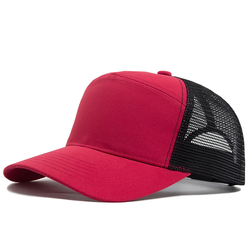 7 Panel Mesh Snapback Baseballkappe – Moderne Trucker Cap mit atmungsaktivem Netz Design & verstellbarem Snapback Verschluss für Damen & Herren