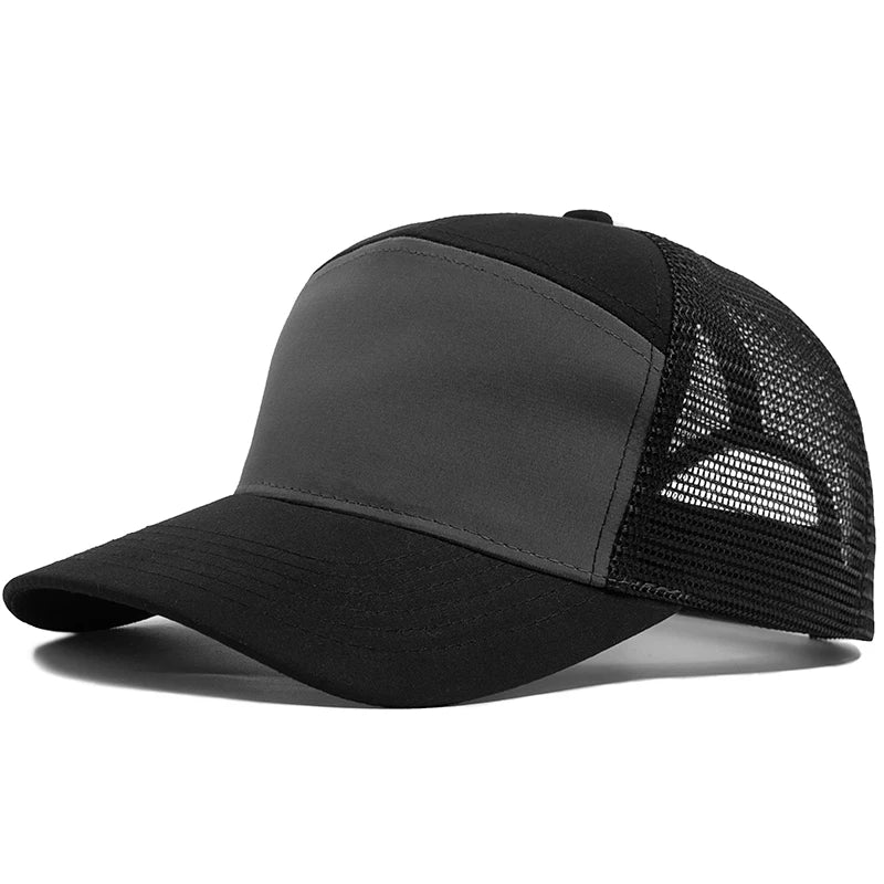 7 Panel Mesh Snapback Baseballkappe – Moderne Trucker Cap mit atmungsaktivem Netz Design & verstellbarem Snapback Verschluss für Damen & Herren