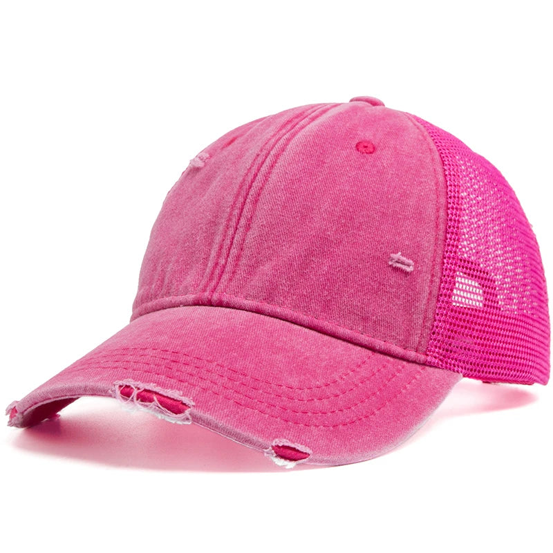 Vintage Mesh Trucker Snapback Baseballkappe – Verstellbare Retro Cap mit atmungsaktivem Netz Design für Damen & Herren