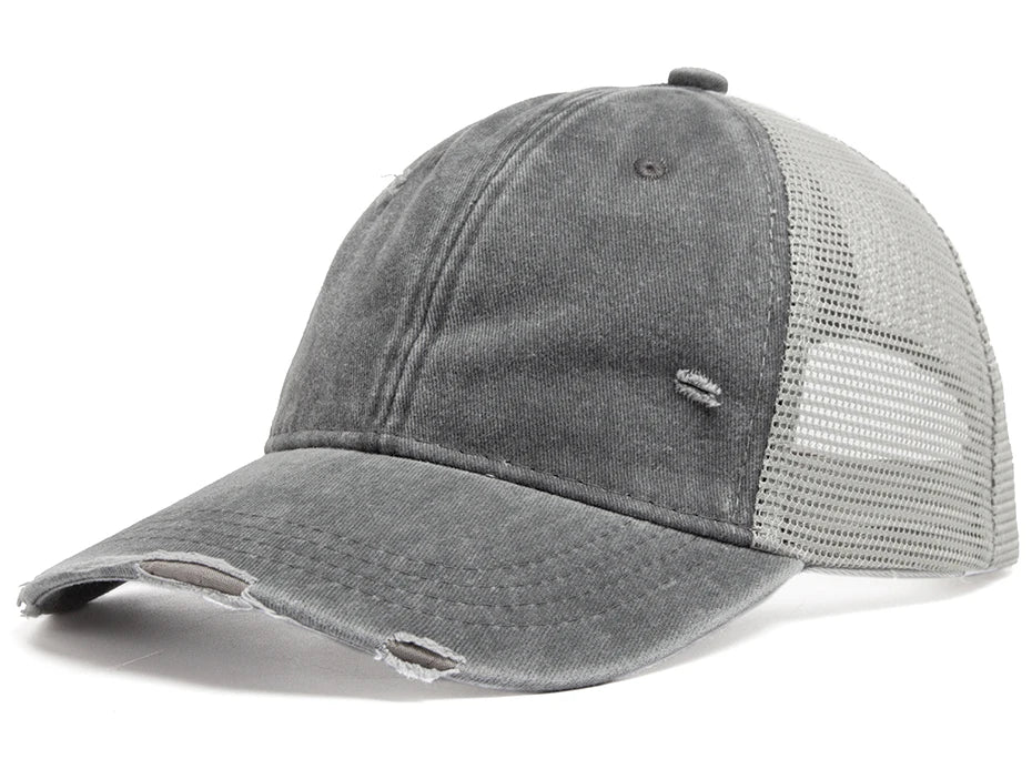 Vintage Mesh Trucker Snapback Baseballkappe – Verstellbare Retro Cap mit atmungsaktivem Netz Design für Damen & Herren