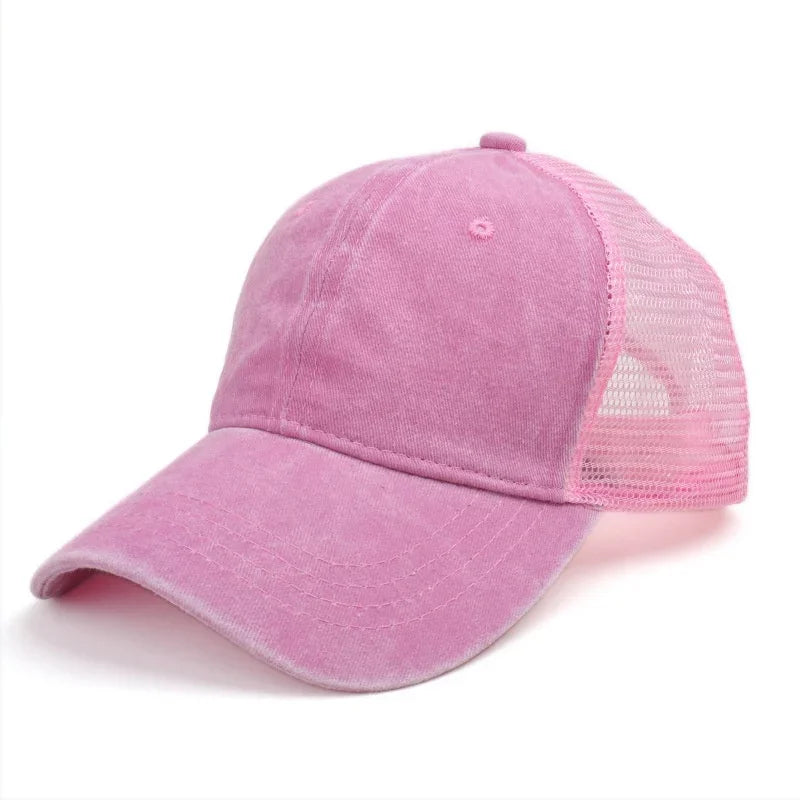 Vintage Washed Mesh Baseballkappe – Atmungsaktive Retro Trucker Cap im Used Look für Damen & Herren mit verstellbarer Passform