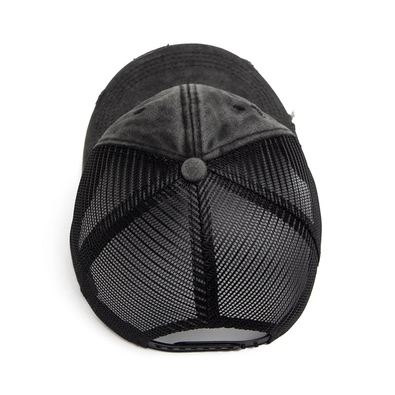 Vintage Mesh Trucker Snapback Baseballkappe – Verstellbare Retro Cap mit atmungsaktivem Netz Design für Damen & Herren