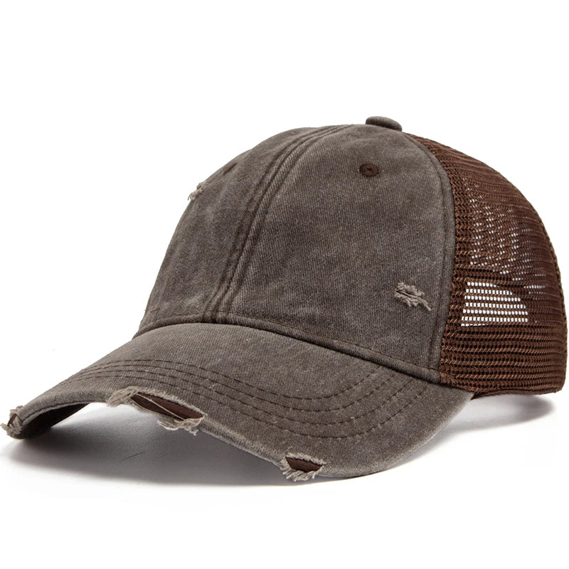 Vintage Mesh Trucker Snapback Baseballkappe – Verstellbare Retro Cap mit atmungsaktivem Netz Design für Damen & Herren