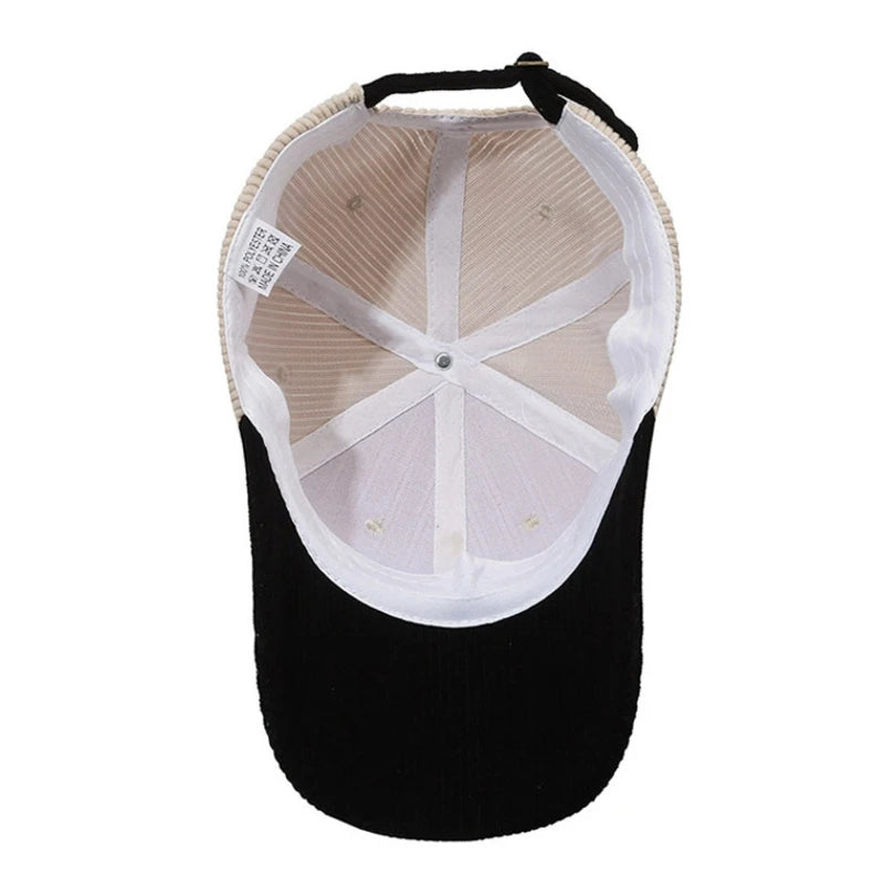 Bestickte Corduroy Baseballkappe im Vintage Stil – Moderne Cord Cap mit Stickerei & verstellbarer Passform für Damen & Herren