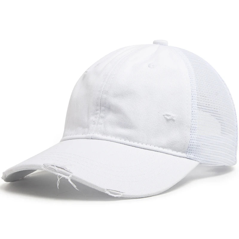 Vintage Mesh Trucker Snapback Baseballkappe – Verstellbare Retro Cap mit atmungsaktivem Netz Design für Damen & Herren
