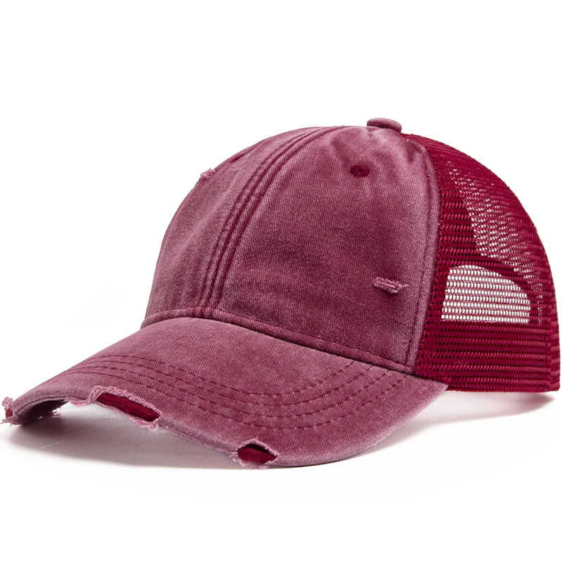 Vintage Mesh Trucker Snapback Baseballkappe – Verstellbare Retro Cap mit atmungsaktivem Netz Design für Damen & Herren