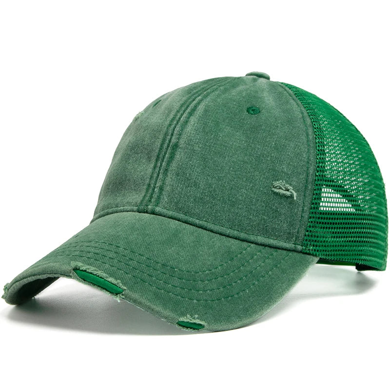 Vintage Mesh Trucker Snapback Baseballkappe – Verstellbare Retro Cap mit atmungsaktivem Netz Design für Damen & Herren