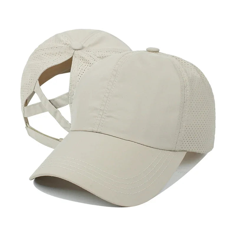 Atmungsaktive Mesh Baseballkappe mit Ponytail Öffnung – Leichte Sommer Cap für Damen mit verstellbarem Verschluss & luftdurchlässigem Mesh Design
