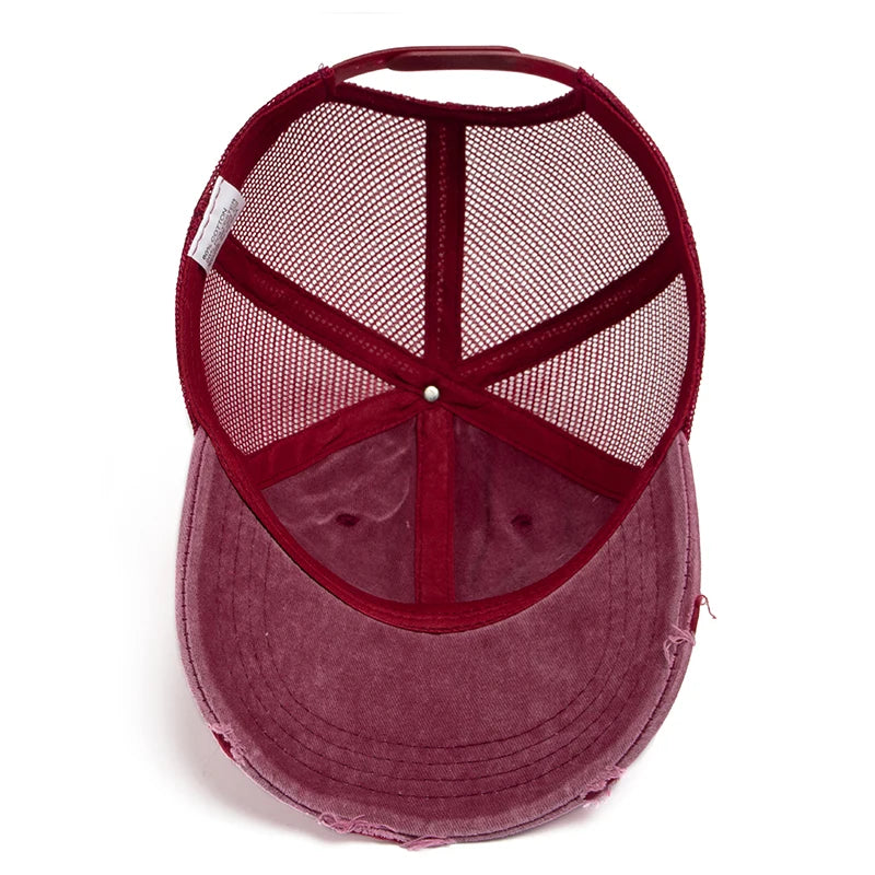 Vintage Mesh Trucker Snapback Baseballkappe – Verstellbare Retro Cap mit atmungsaktivem Netz Design für Damen & Herren