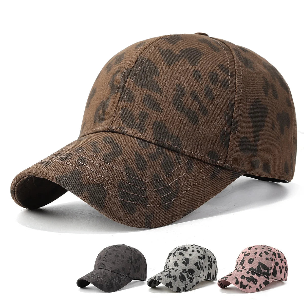 Leopard Print Duck Bill Baseballkappe – Modische Retro Cap mit Leopardenmuster & gebogenem Schirm für stylische Streetwear Looks