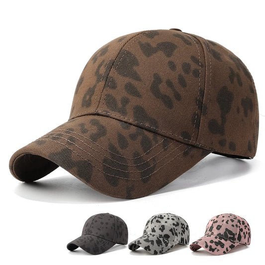 Leopard Print Duck Bill Baseballkappe – Modische Retro Cap mit Leopardenmuster & gebogenem Schirm für stylische Streetwear Looks