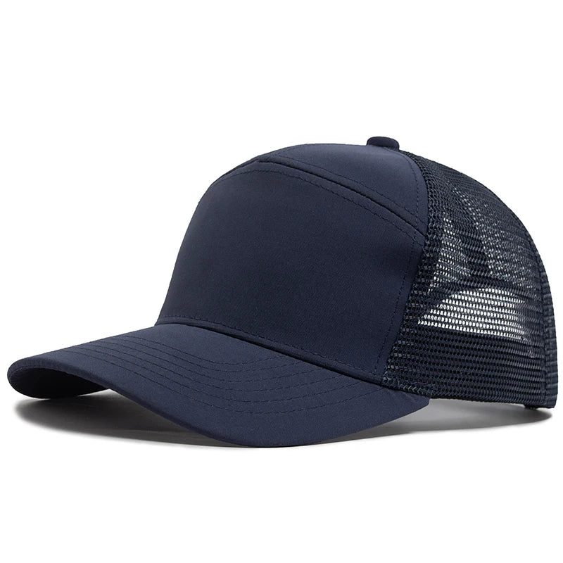 7 Panel Mesh Snapback Baseballkappe – Moderne Trucker Cap mit atmungsaktivem Netz Design & verstellbarem Snapback Verschluss für Damen & Herren