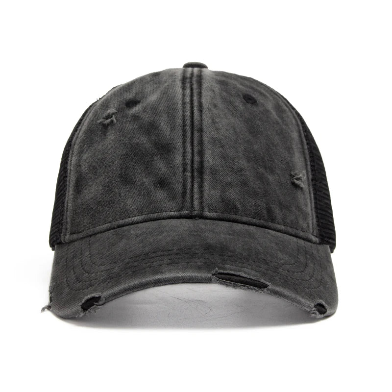 Vintage Mesh Trucker Snapback Baseballkappe – Verstellbare Retro Cap mit atmungsaktivem Netz Design für Damen & Herren