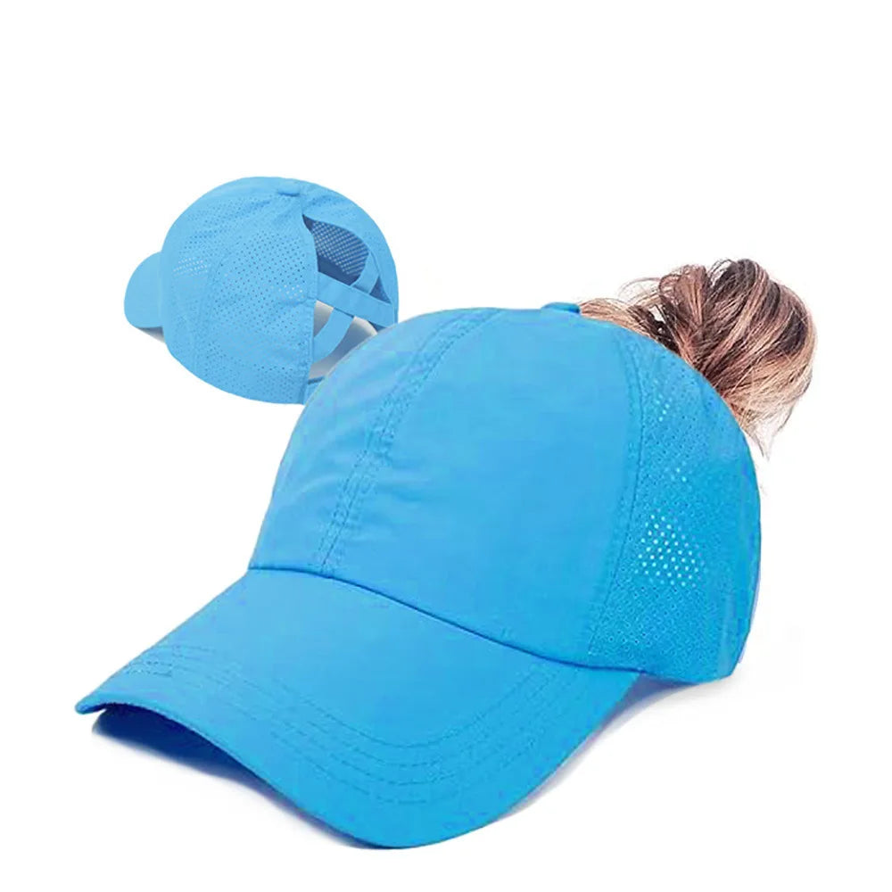 Atmungsaktive Mesh Baseballkappe mit Ponytail Öffnung – Leichte Sommer Cap für Damen mit verstellbarem Verschluss & luftdurchlässigem Mesh Design