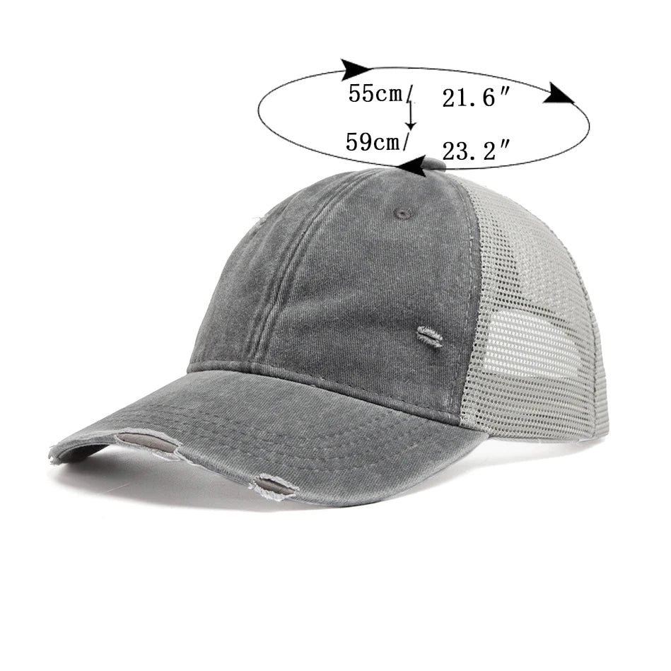 Vintage Mesh Trucker Snapback Baseballkappe – Verstellbare Retro Cap mit atmungsaktivem Netz Design für Damen & Herren