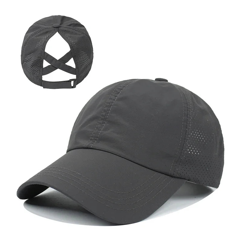 Atmungsaktive Mesh Baseballkappe mit Ponytail Öffnung – Leichte Sommer Cap für Damen mit verstellbarem Verschluss & luftdurchlässigem Mesh Design