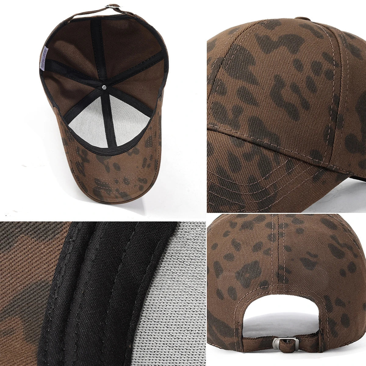 Leopard Print Duck Bill Baseballkappe – Modische Retro Cap mit Leopardenmuster & gebogenem Schirm für stylische Streetwear Looks