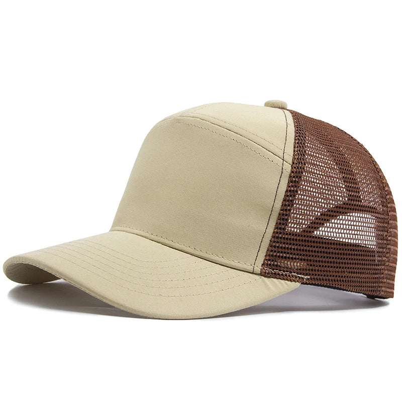 7 Panel Mesh Snapback Baseballkappe – Moderne Trucker Cap mit atmungsaktivem Netz Design & verstellbarem Snapback Verschluss für Damen & Herren