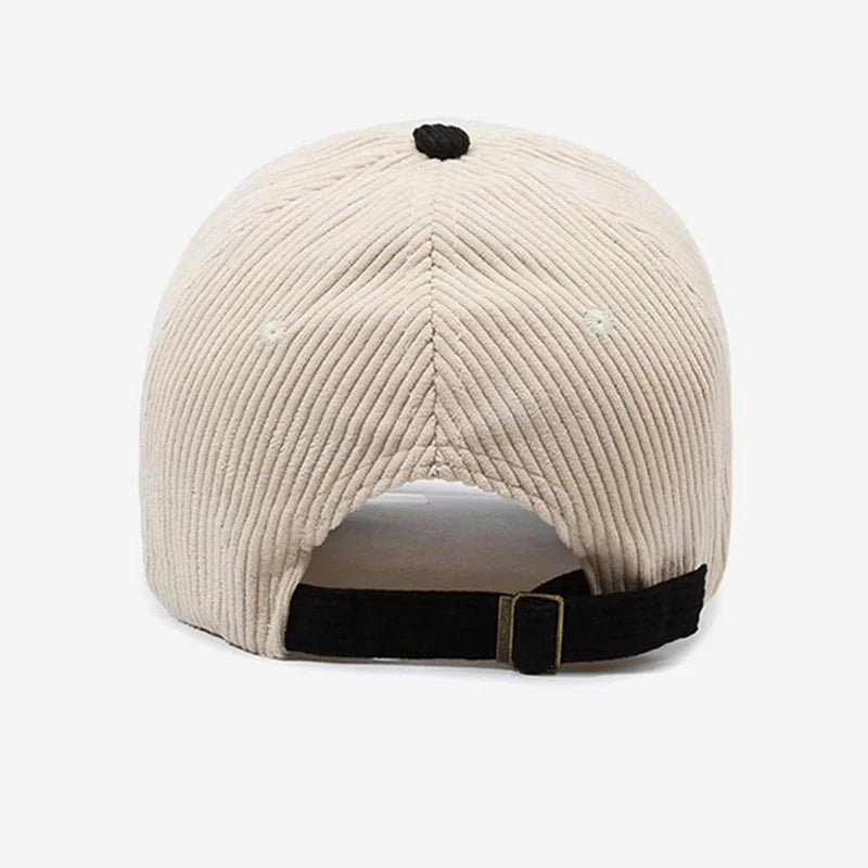 Bestickte Corduroy Baseballkappe im Vintage Stil – Moderne Cord Cap mit Stickerei & verstellbarer Passform für Damen & Herren