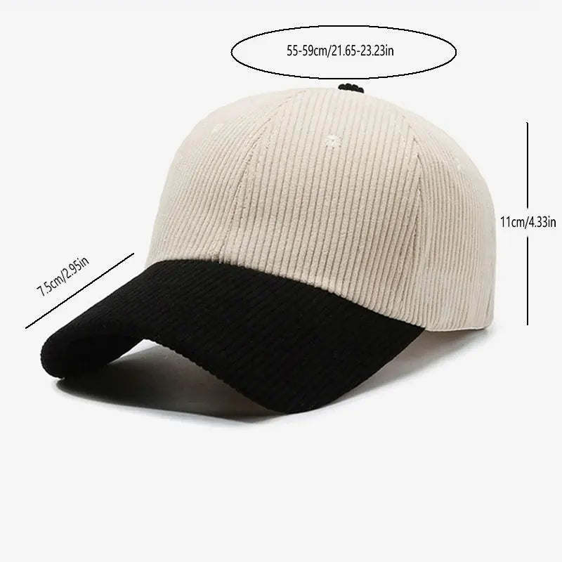 Bestickte Corduroy Baseballkappe im Vintage Stil – Moderne Cord Cap mit Stickerei & verstellbarer Passform für Damen & Herren