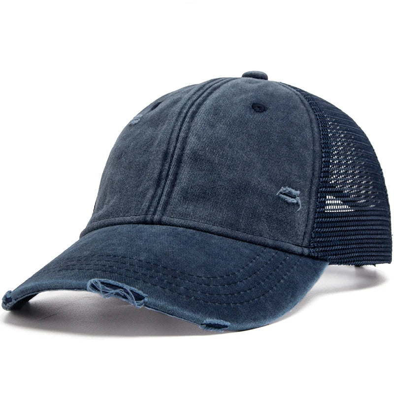 Vintage Mesh Trucker Snapback Baseballkappe – Verstellbare Retro Cap mit atmungsaktivem Netz Design für Damen & Herren