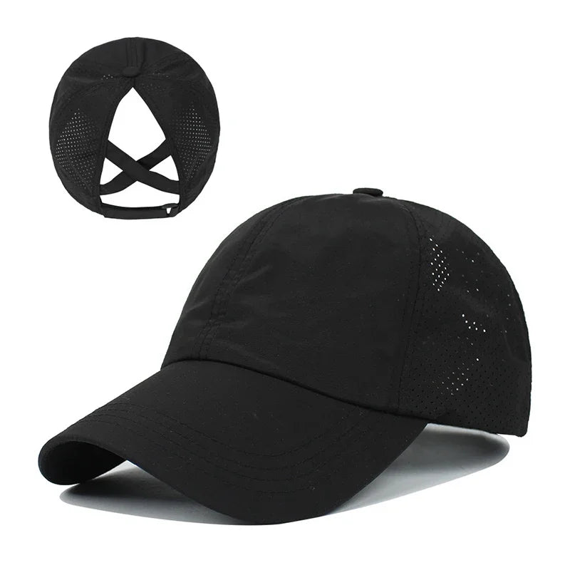 Atmungsaktive Mesh Baseballkappe mit Ponytail Öffnung – Leichte Sommer Cap für Damen mit verstellbarem Verschluss & luftdurchlässigem Mesh Design