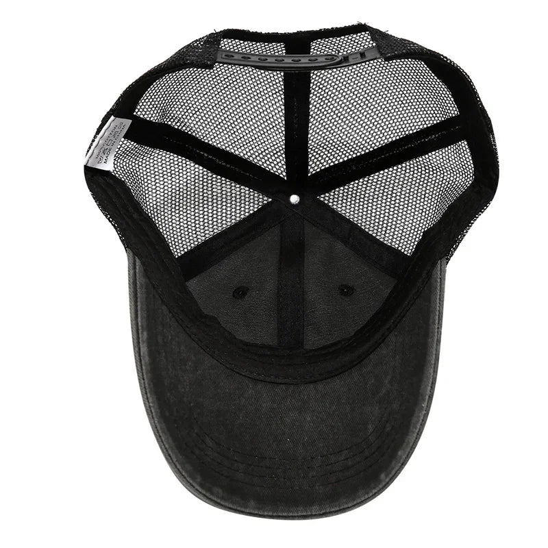 Vintage Washed Mesh Baseballkappe – Atmungsaktive Retro Trucker Cap im Used Look für Damen & Herren mit verstellbarer Passform
