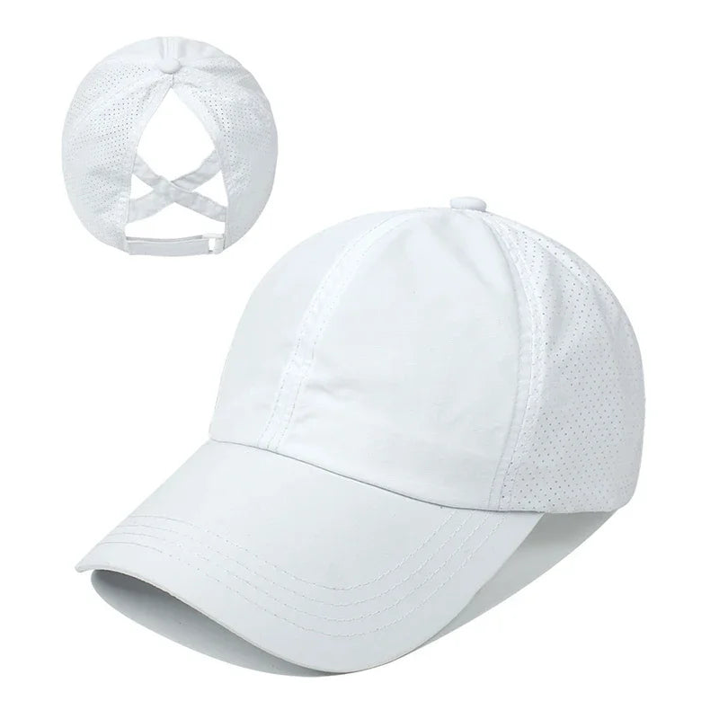 Atmungsaktive Mesh Baseballkappe mit Ponytail Öffnung – Leichte Sommer Cap für Damen mit verstellbarem Verschluss & luftdurchlässigem Mesh Design