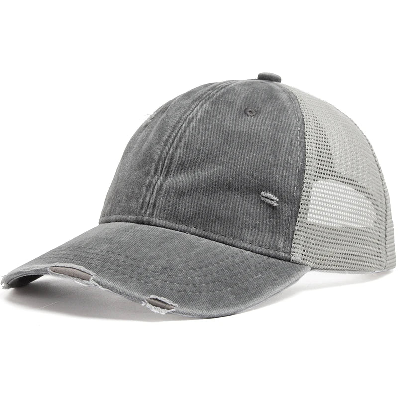 Vintage Mesh Trucker Snapback Baseballkappe – Verstellbare Retro Cap mit atmungsaktivem Netz Design für Damen & Herren