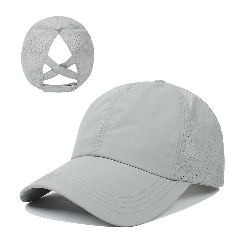 Atmungsaktive Mesh Baseballkappe mit Ponytail Öffnung – Leichte Sommer Cap für Damen mit verstellbarem Verschluss & luftdurchlässigem Mesh Design
