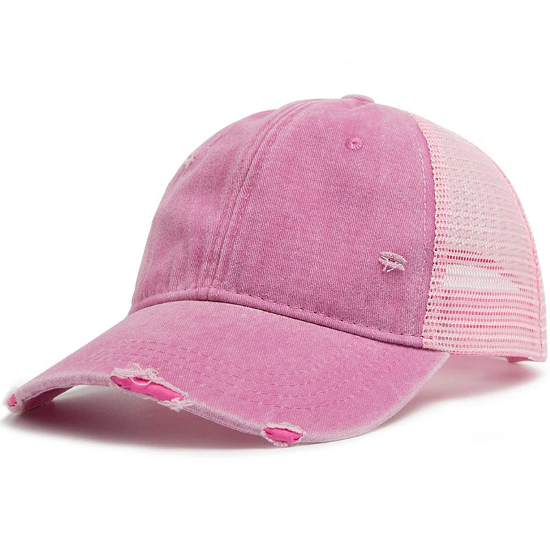 Vintage Mesh Trucker Snapback Baseballkappe – Verstellbare Retro Cap mit atmungsaktivem Netz Design für Damen & Herren