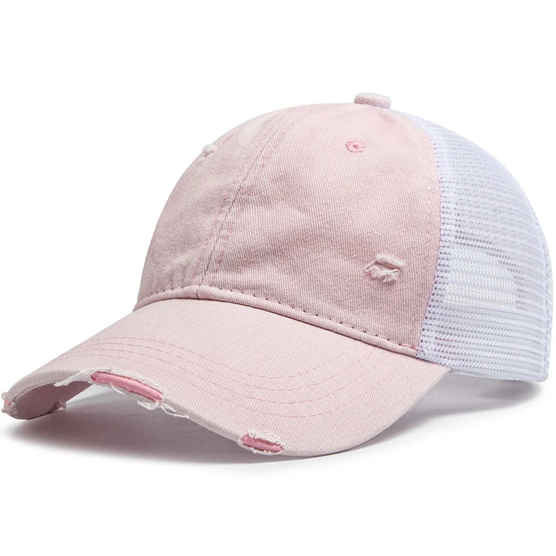 Vintage Mesh Trucker Snapback Baseballkappe – Verstellbare Retro Cap mit atmungsaktivem Netz Design für Damen & Herren